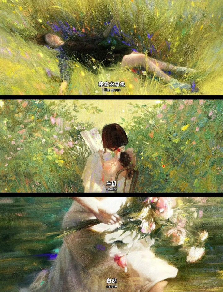 PT034- Tranh cô gái giữa vườn sáng