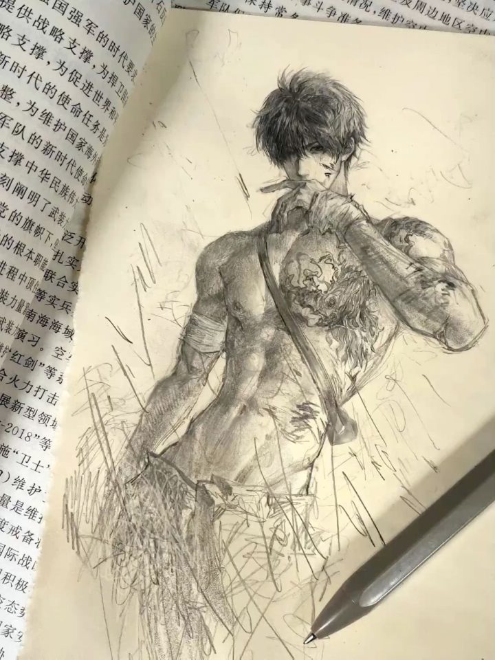 PT051- Tranh ký họa người đàn ông