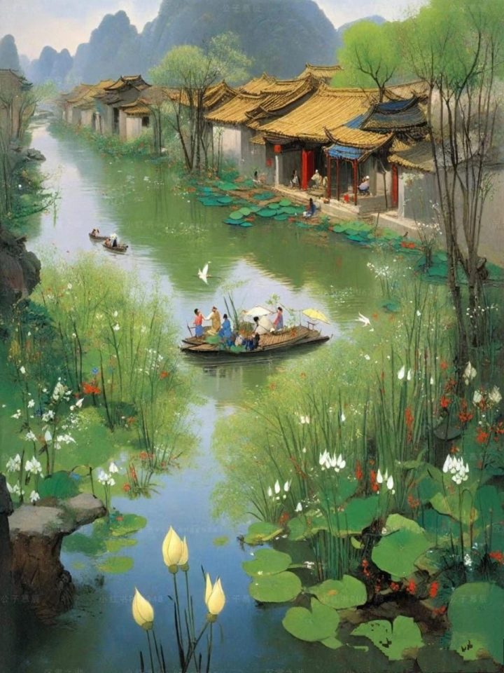 PT111- Tranh làng quê sông nước