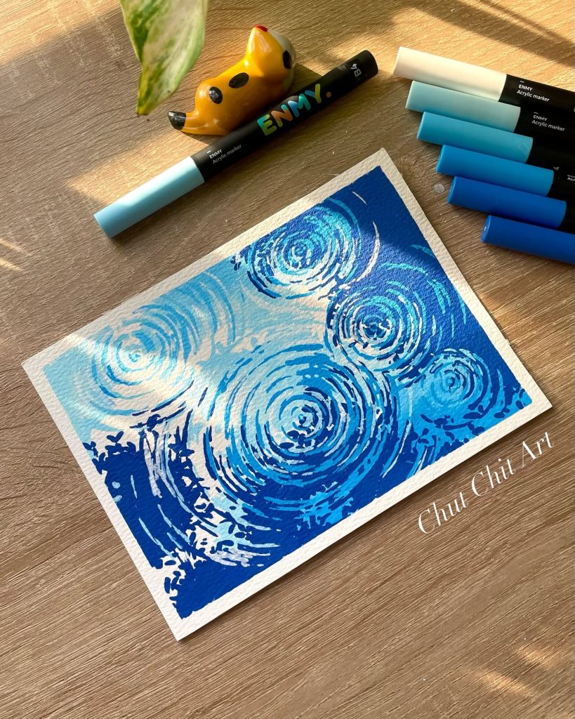 PT118- Tranh đêm sao mini với bút màu
