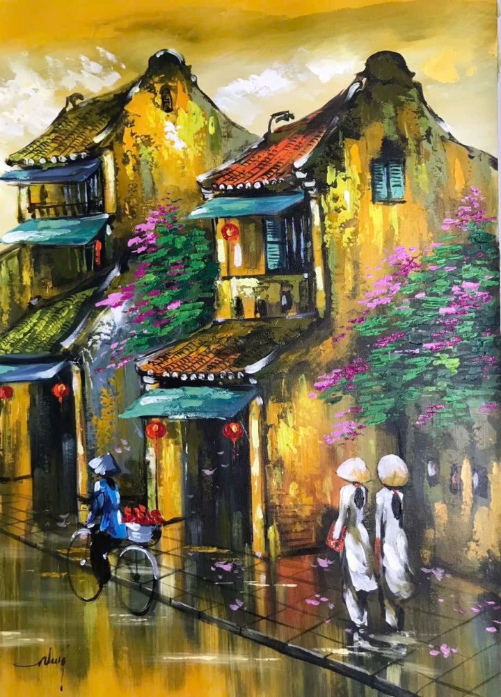 PT200- Tranh phố nhỏ sắc màu