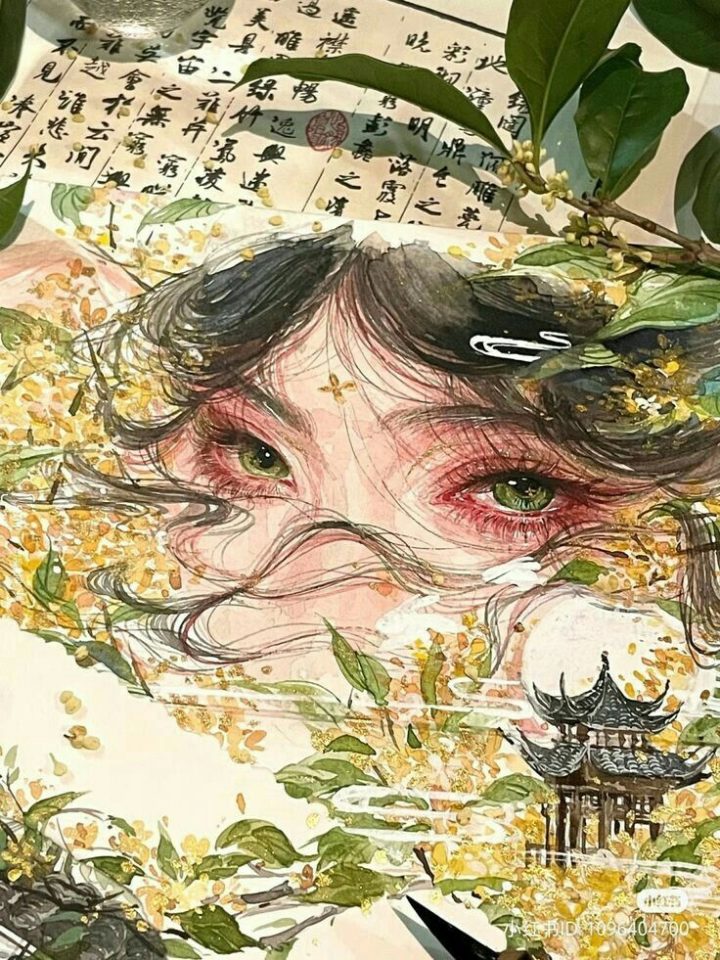 PT216- Tranh ngôi nhà hoa giấy