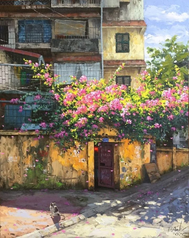 PT217- Tranh cây tùng bên vách núi