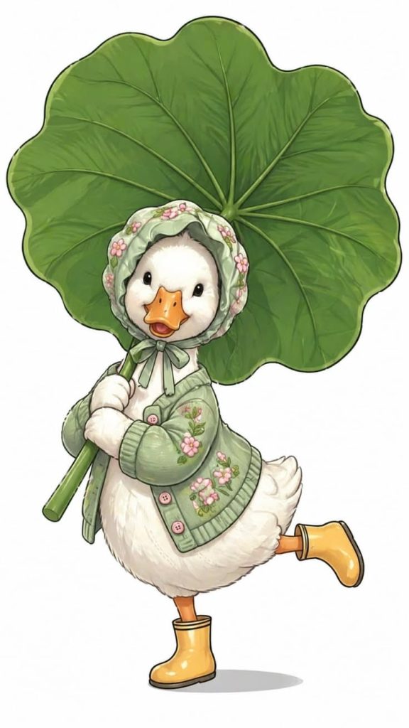 PT244- Tranh vịt đội lá sen