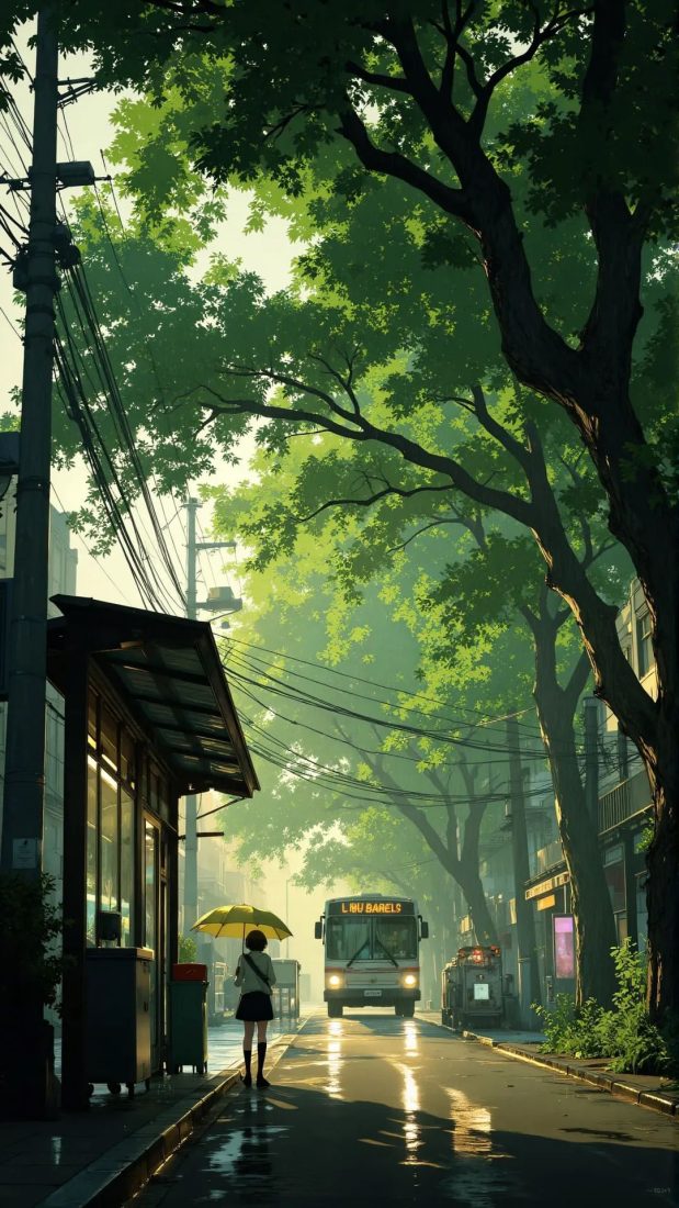 PT506- Tranh con đường xuyên rừng cây