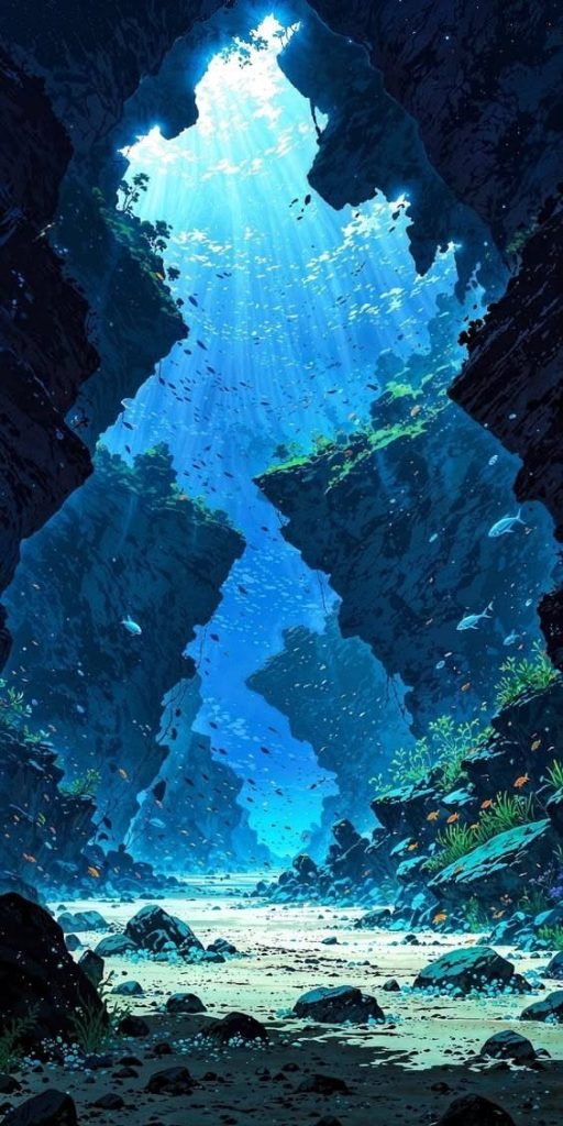 PT583- Tranh hang động xanh phát sáng
